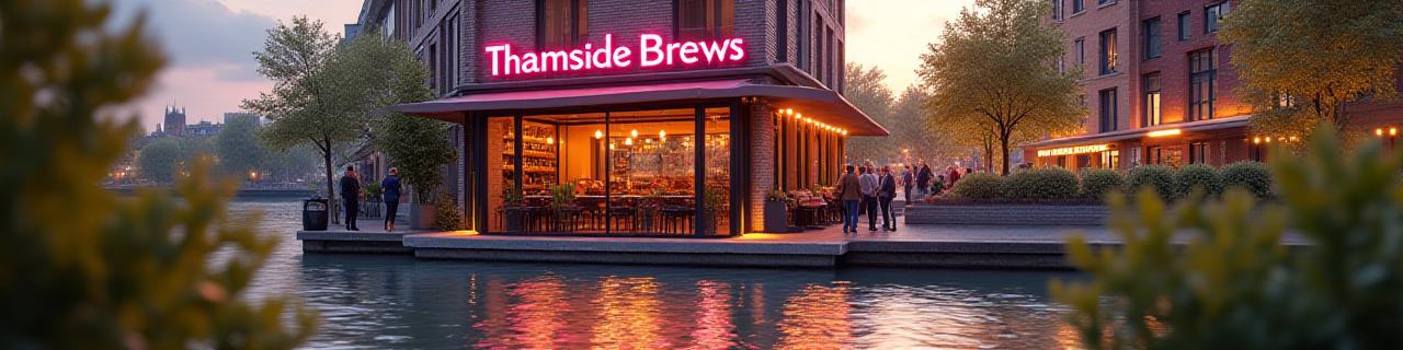 Riverside café with Thames views at Thameside Brews, Compton Street London